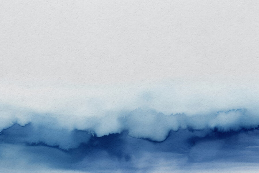 Uma aguarela azul e branca