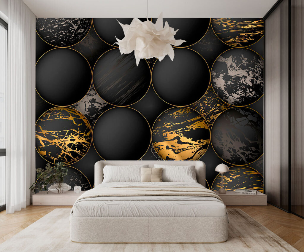 Elegant orbs with metallic splashes
