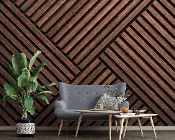 Um painel de madeira com linhas pretas Um painel de madeira com linhas pretas