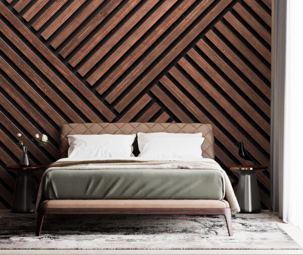 Um painel de madeira com linhas pretas Um painel de madeira com linhas pretas