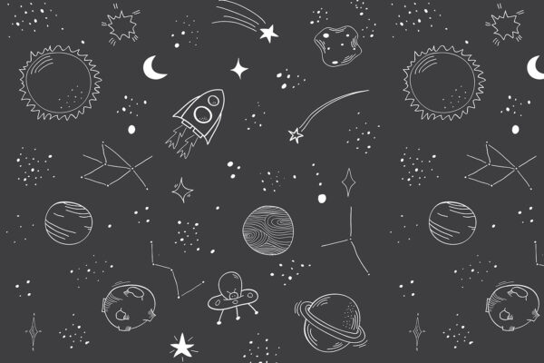 Um fundo espacial a preto e branco Um fundo espacial a preto e branco