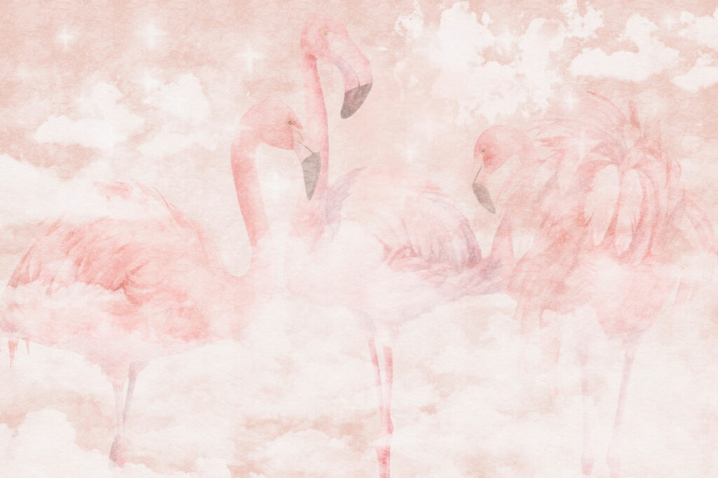 Um grupo de flamingos no céu Um grupo de flamingos no céu