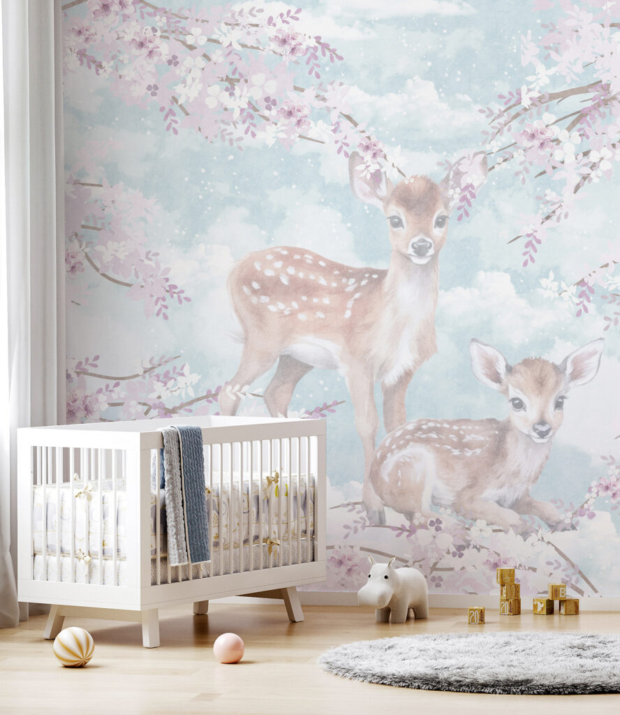 A couple of fawns in a tree