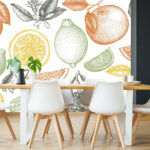 Papel de parede Um padrão de frutos diferentes