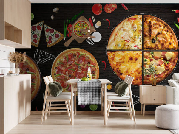 Uma piza em cima de uma mesa Uma piza em cima de uma mesa