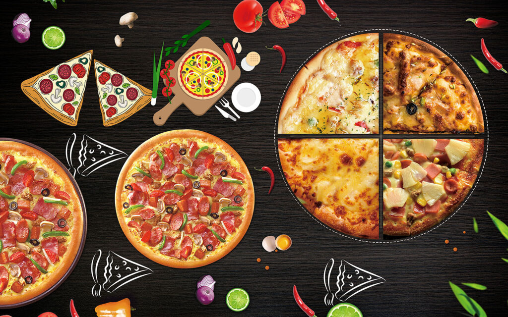 Uma piza em cima de uma mesa Uma piza em cima de uma mesa