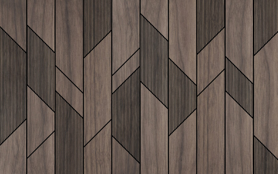Papel de parede Um painel de madeira com linhas pretas - Image 9
