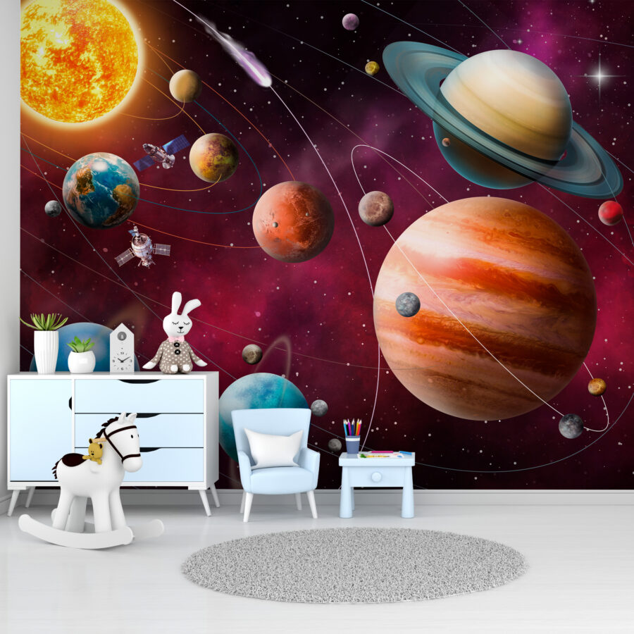 Planetas e estrelas no espaço