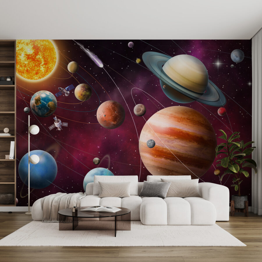 Planetas e estrelas no espaço
