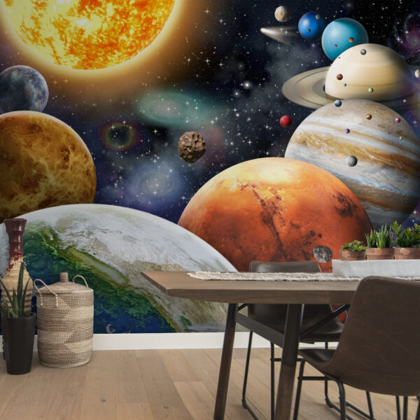 Planetas e estrelas no espaço Planetas e estrelas no espaço