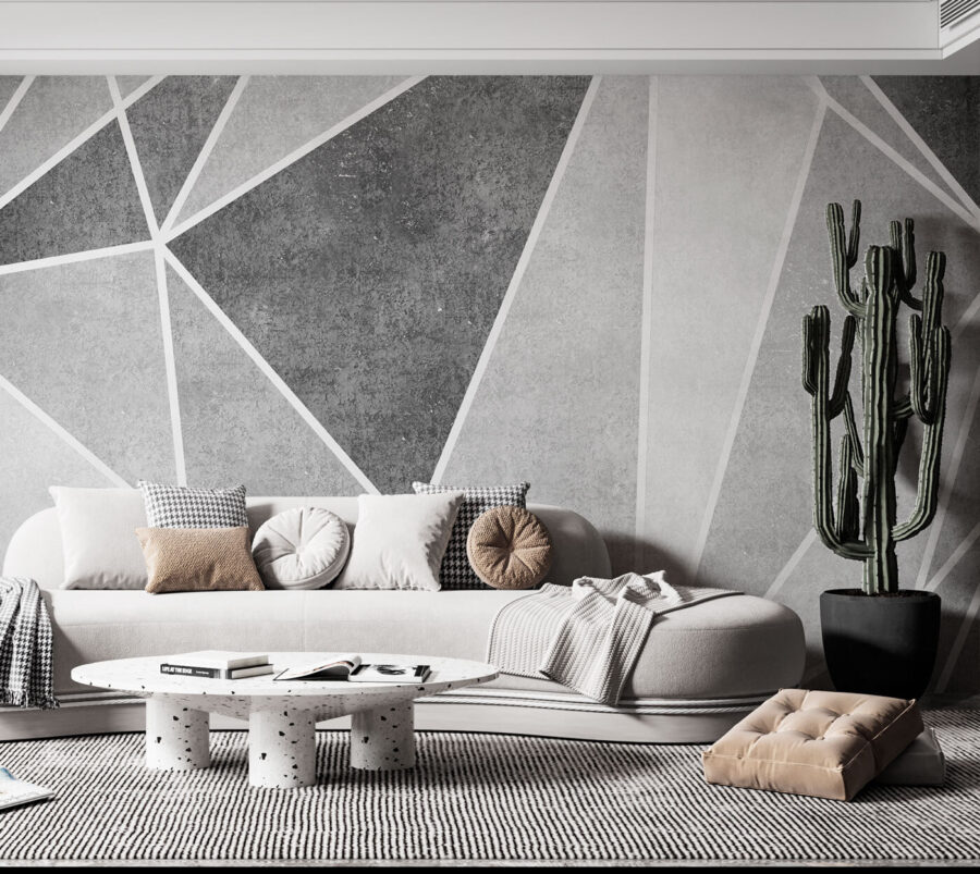Um fundo cinzento e branco com linhas brancas