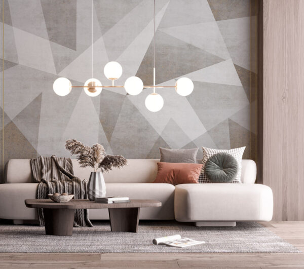 Um fundo cinzento e branco com triângulos Um fundo cinzento e branco com triângulos