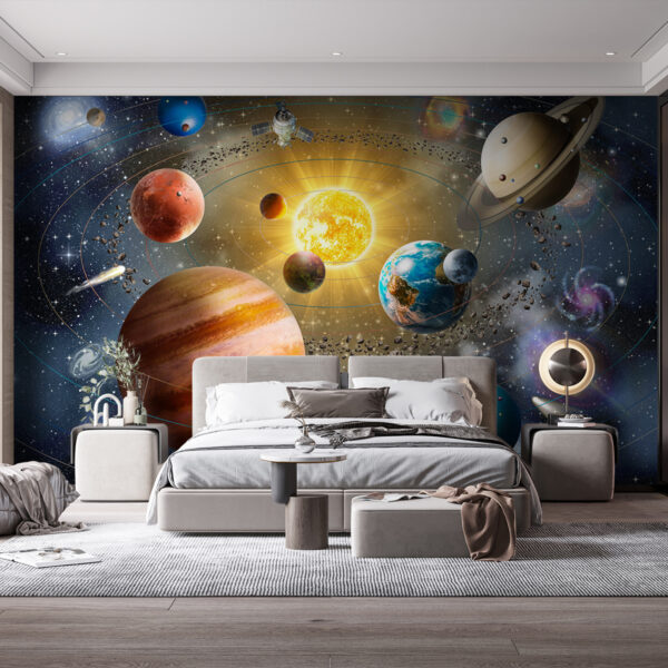 Planetas e estrelas no espaço Planetas e estrelas no espaço