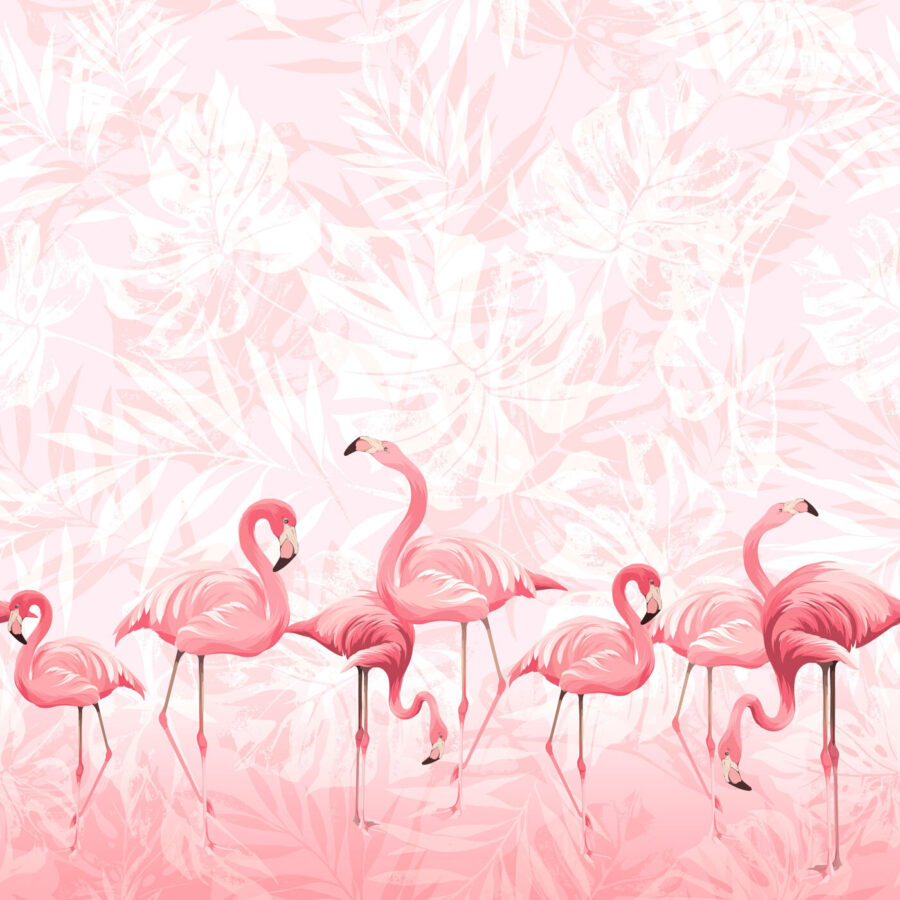 Um grupo de flamingos cor-de-rosa
