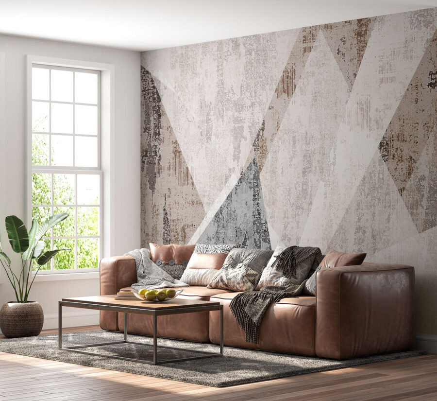 Papel de parede Textura geométrica abstrata em tons neutros. - Image 2