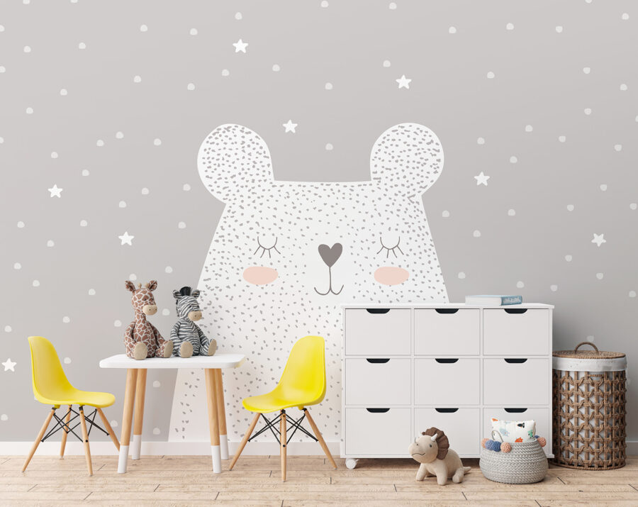 Papel de parede Um urso branco com pontos e estrelas - Image 4