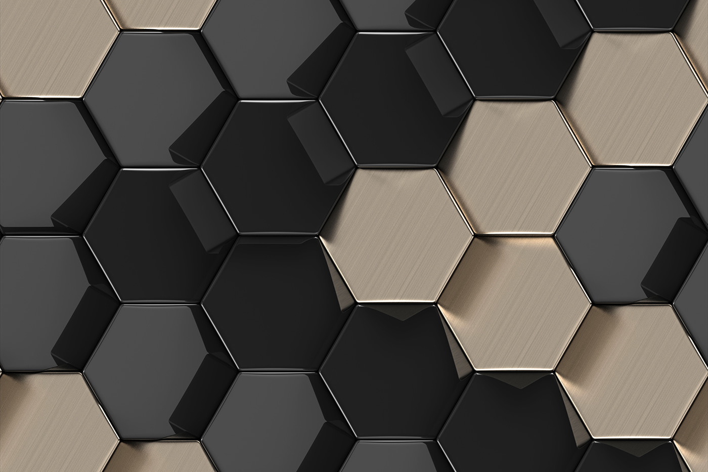 Hexagonal pattern in black and beige Hexagonal pattern in black and beige