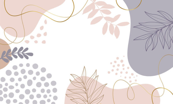 Fundo branco com formas e folhas cor-de-rosa, azuis e roxas u97059p 600x360 - Fundo branco com formas e folhas cor-de-rosa, azuis e roxas
