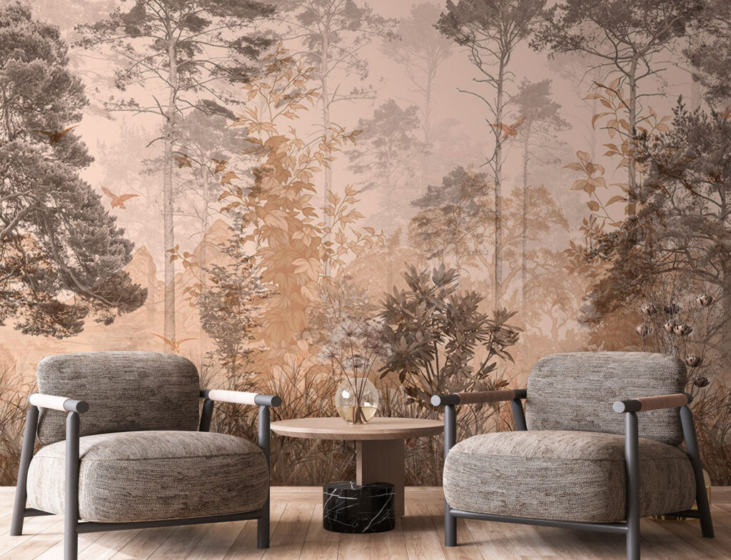 Forest with trees and plants Forest with trees and plants