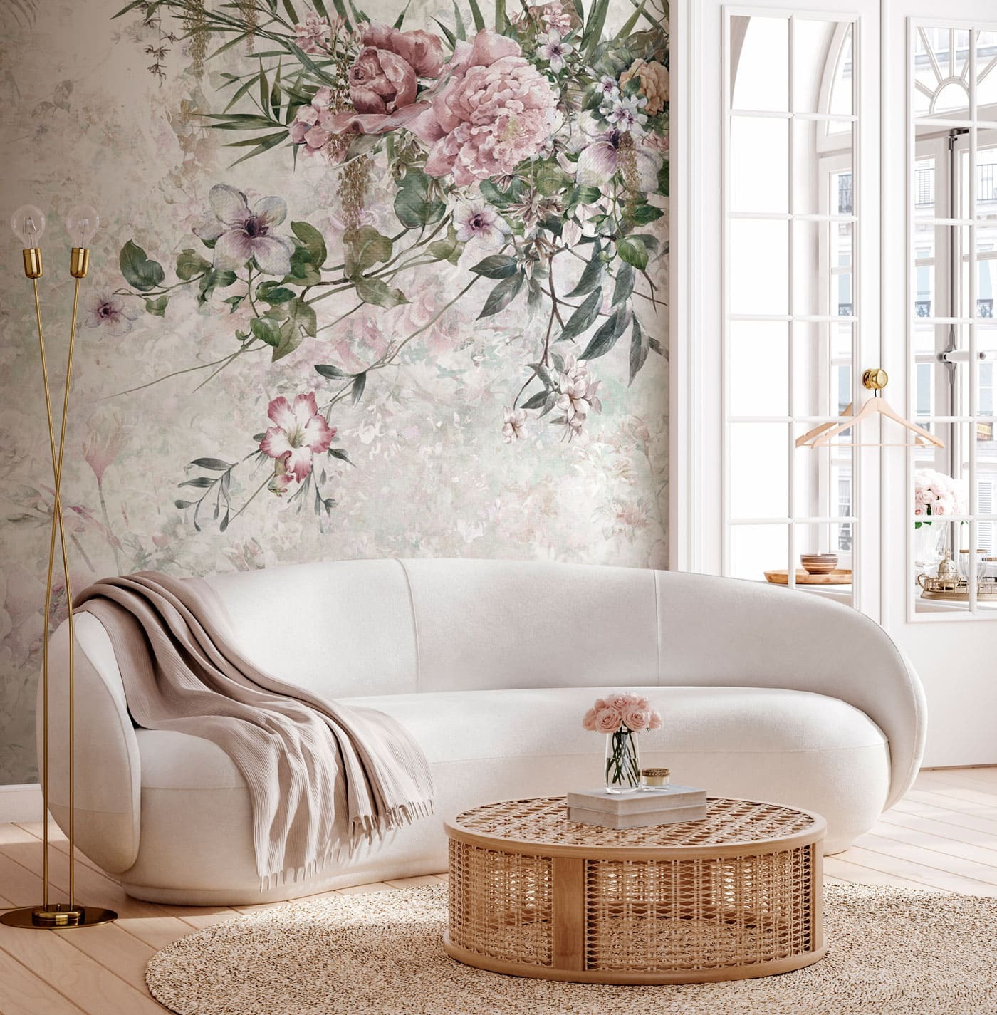 Painting of flowers on a white background
