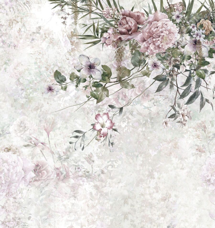 Pintura de flores sobre um fundo branco