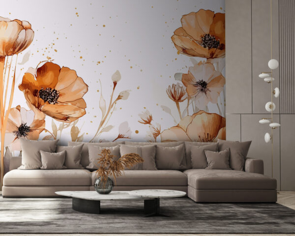 Pintura de flores e folhas Pintura de flores e folhas