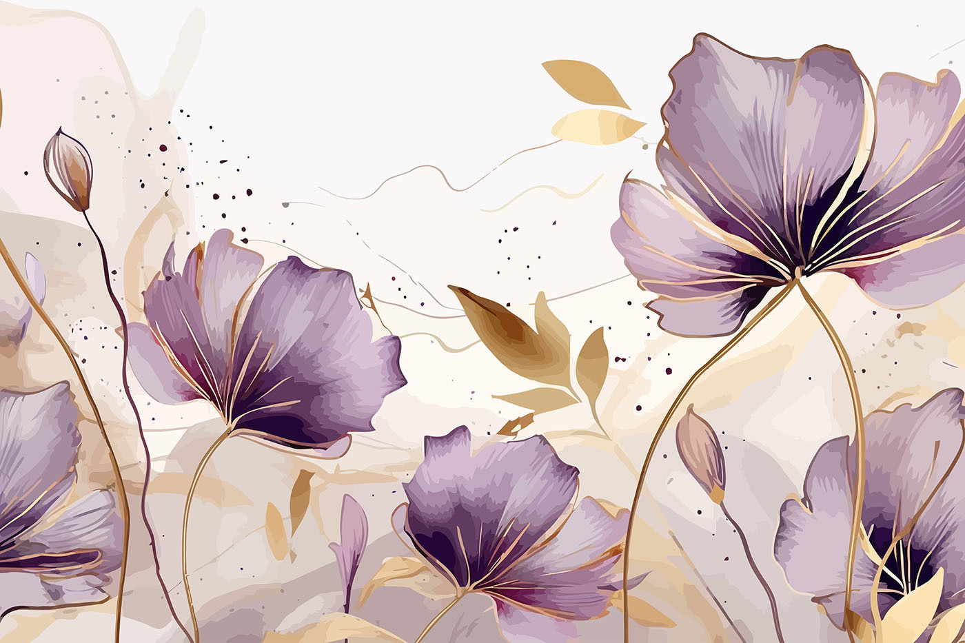 Painting of purple flowers Painting of purple flowers