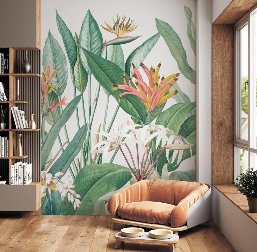 Folhagem tropical vibrante em harmonia.