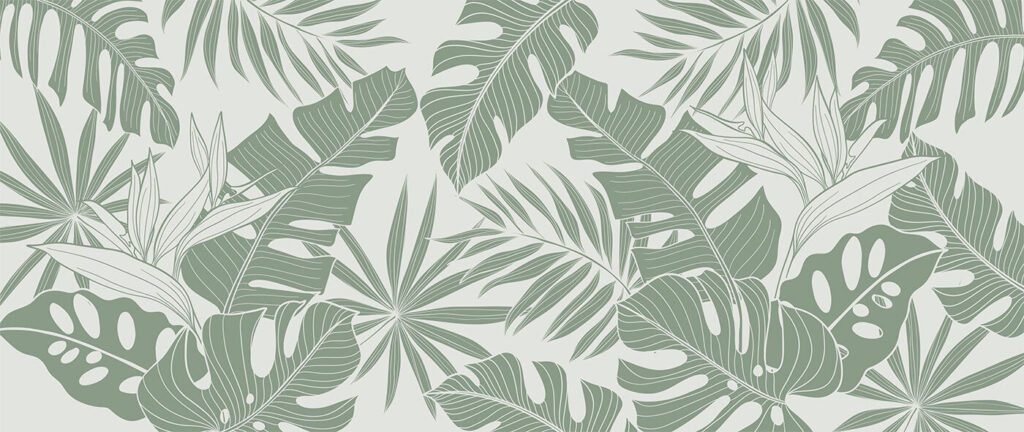 Padrão de folhas sobre um fundo branco Padrão de folhas sobre um fundo branco
