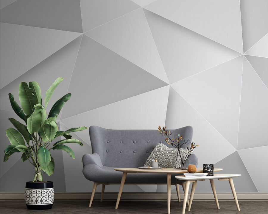 Papel de parede Padrão triangular branco