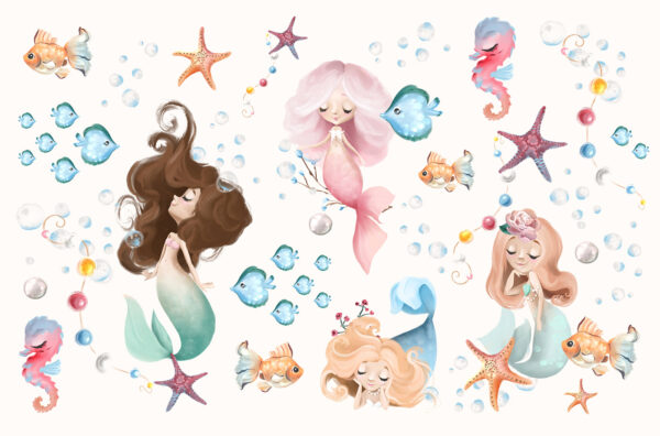 Coleção de sereias de desenhos animados Coleção de sereias de desenhos animados