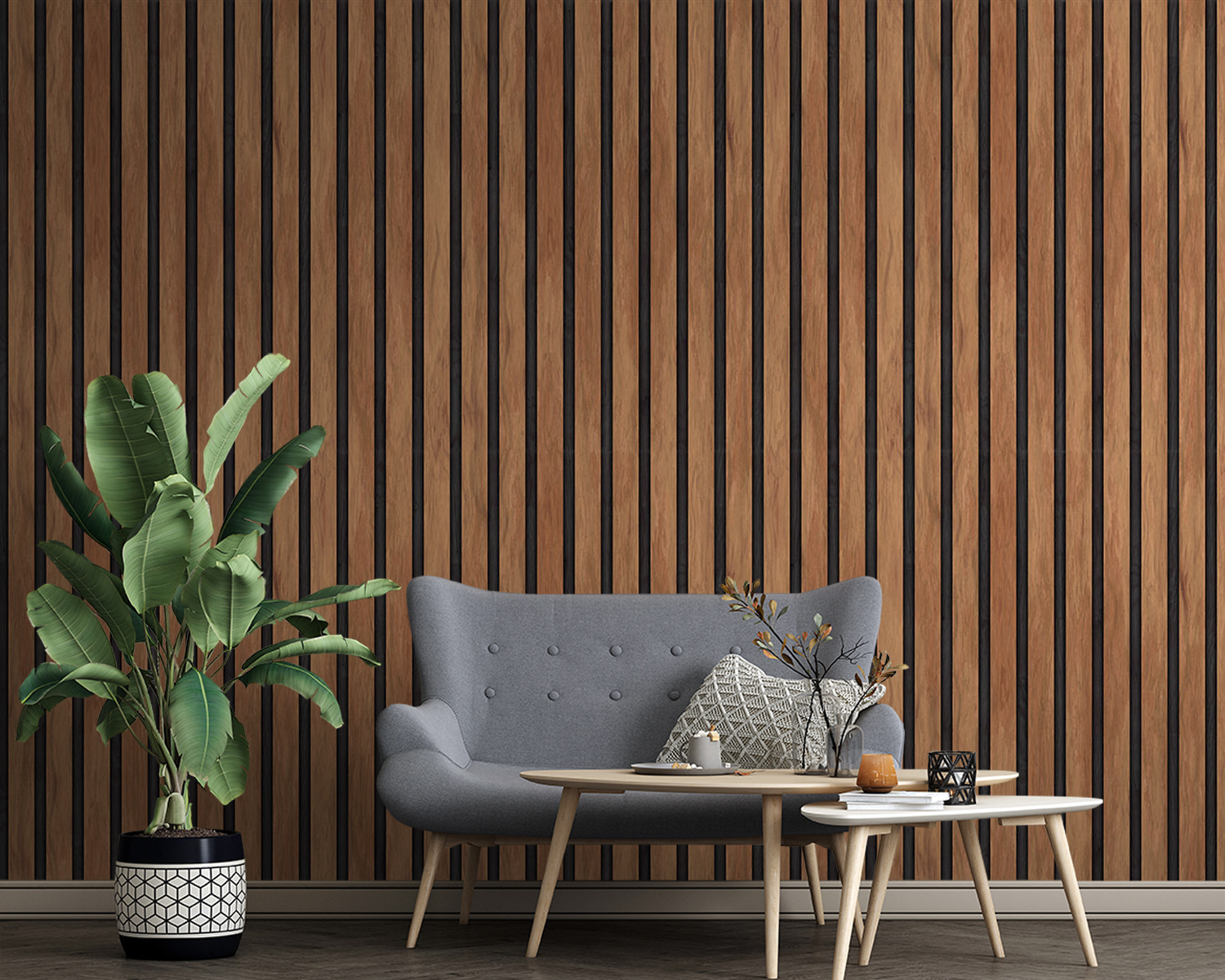 Elegant wooden vertical stripes background