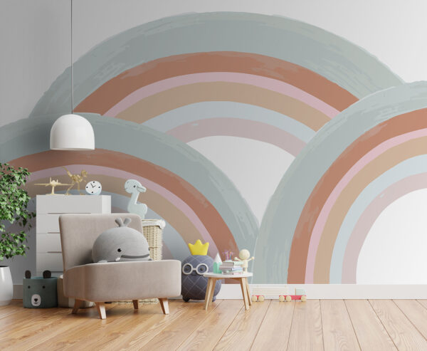 Arco-íris pintados em tons pastel Arco-íris pintados em tons pastel