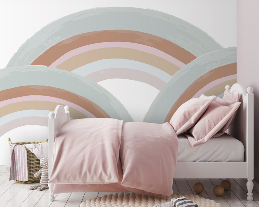 Arco-íris pintados em tons pastel Arco-íris pintados em tons pastel