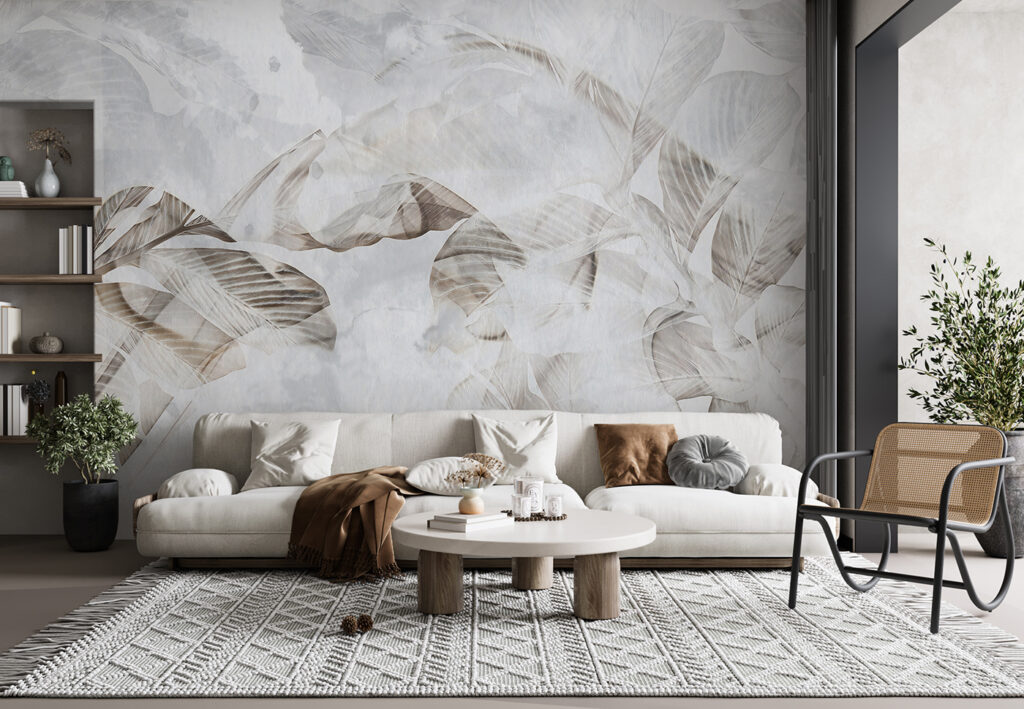 Translucent leaves on soft background