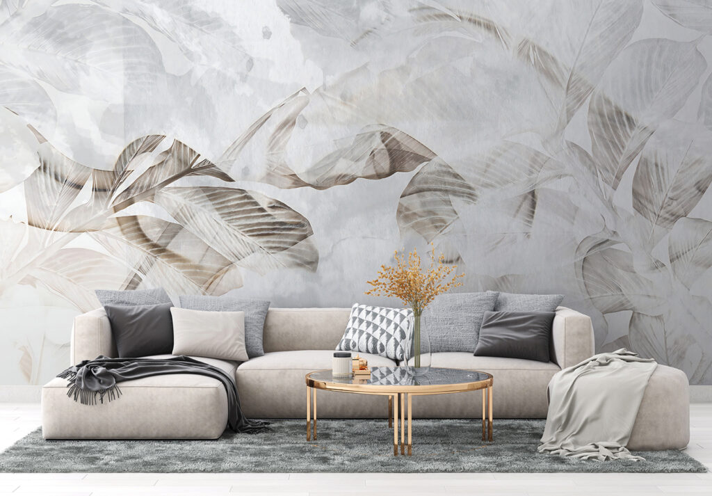 Translucent leaves on soft background