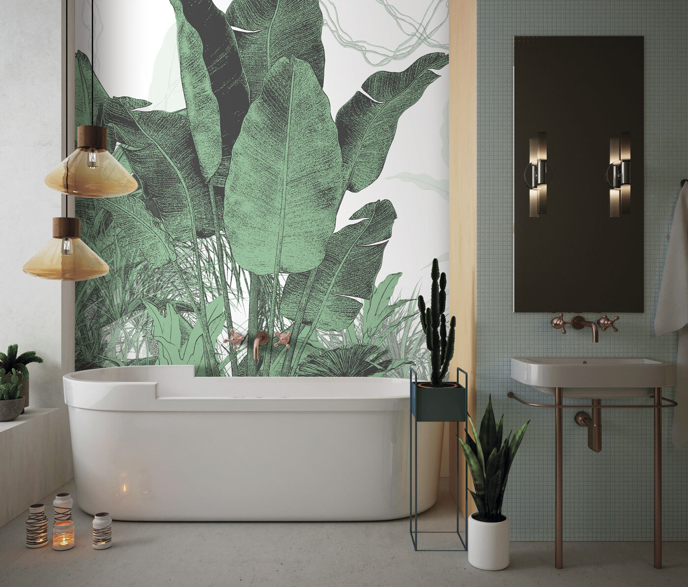 Group of plants with leaves Group of plants with leaves