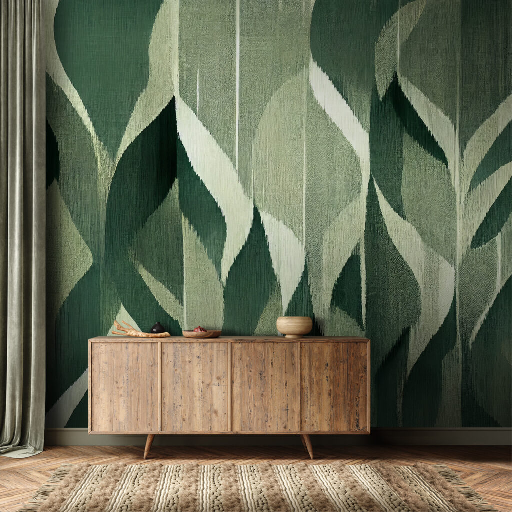 Intricate leaves in soothing green hues