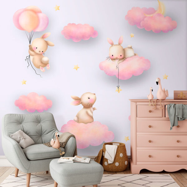 Grupo de coelhos nas nuvens Grupo de coelhos nas nuvens