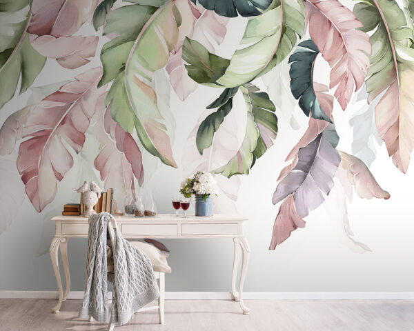Folhas delicadas em tons pastel suaves. Folhas delicadas em tons pastel suaves.