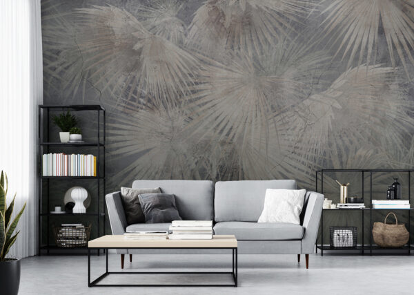 Papel de parede com folhas de palmeira Papel de parede com folhas de palmeira