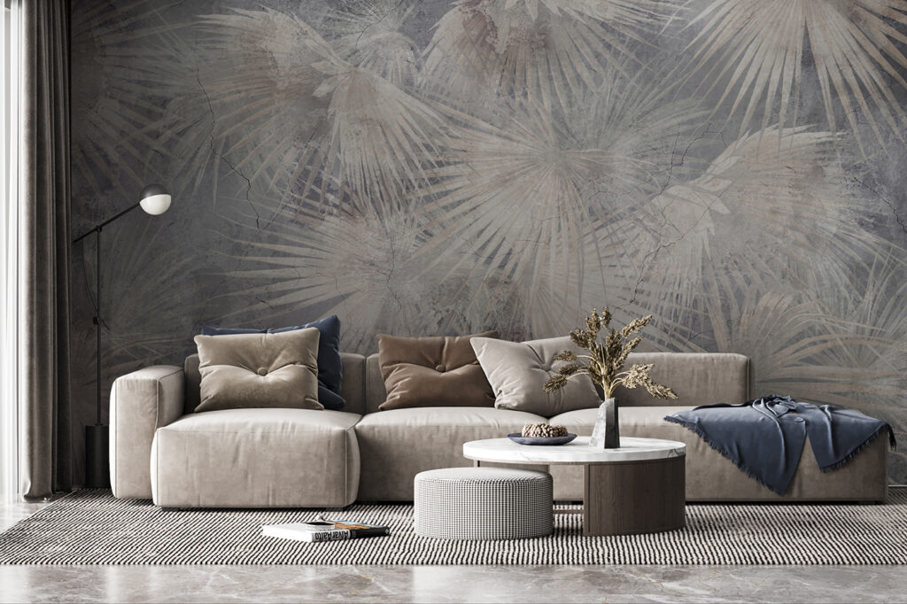 Wallpaper with palm leaves Wallpaper with palm leaves