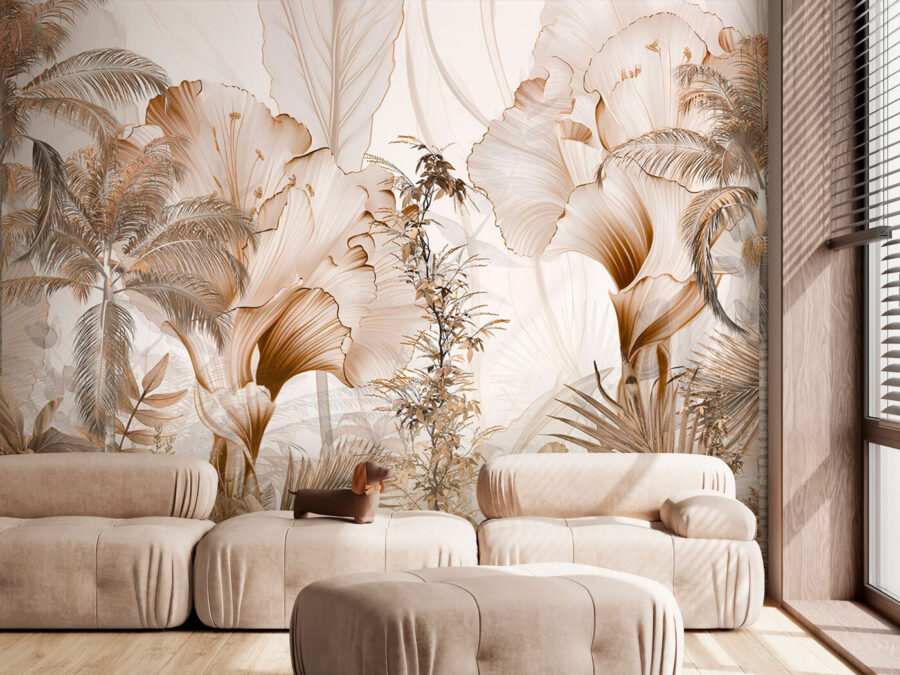 Papel de parede com flores e plantas Papel de parede com flores e plantas