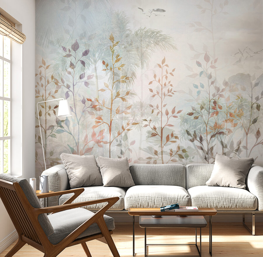 Pintura de árvores e plantas