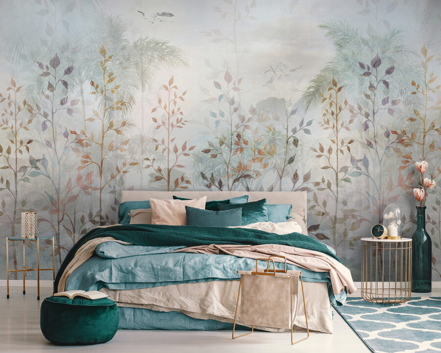 Pintura de árvores e plantas