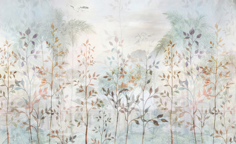 Pintura de árvores e plantas