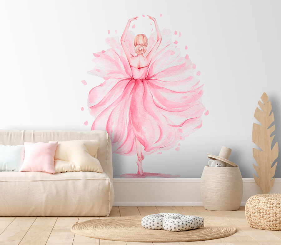 Aguarela de uma mulher com um vestido cor-de-rosa Aguarela de uma mulher com um vestido cor-de-rosa