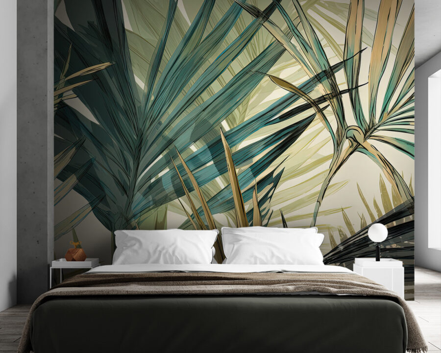 Folhas tropicais em tons suaves. Folhas tropicais em tons suaves.