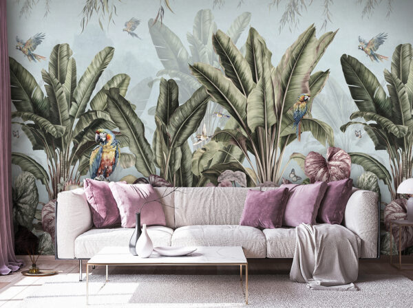 Papel de parede com plantas tropicais e pássaros u96259pig38 600x448 - Papel de parede com plantas tropicais e pássaros - tegory