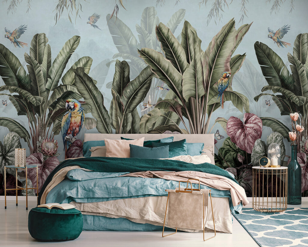 Papel de parede com plantas tropicais e pássaros u96259pib111 1024x819 - Papel de parede com plantas tropicais e pássaros - tegory